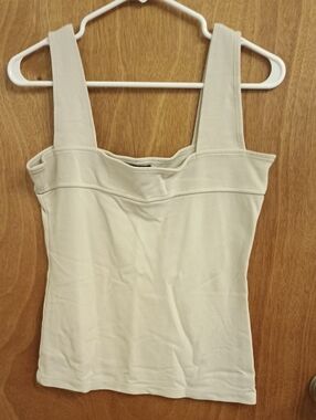 Isabel de Pedro Cream Square-Neck Tank Top